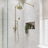 Brushed Brass Traditional Thermostatic Shower Set - Camden