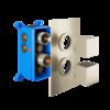 Brushed Nickel Single Outlet Square Thermostatic Shower Valve