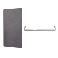 Grey Vertical Electric Designer Radiator 1000 x 500mm with Brushed Stainless Steel Towel Rail - Vetro