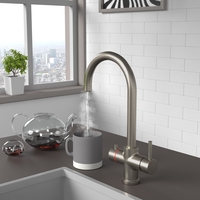Pronto 3 in 1 Boiling Water Tap Twin Lever in Brushed Nickel