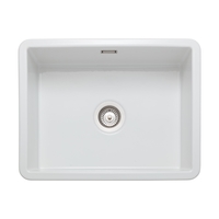 Single Bowl Undermount / Inset White Ceramic Kitchen Sink - Rangemaster Rustique