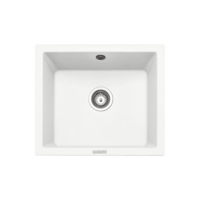 Single Bowl Undermount White Granite Kitchen Sink - Rangemaster Paragon