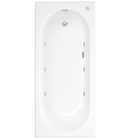 Single Ended Whirlpool Spa Bath with 6 Whirlpool Jets 1700 x 750mm - Alton