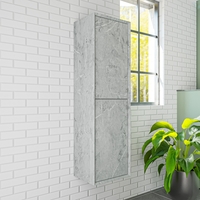 Stone Effect Wall Mounted Tall Bathroom Cabinet 400mm - Arragon
