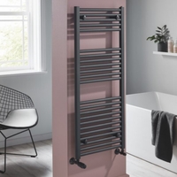 Towelrads Pisa Black Heated Towel Rail Radiator - 1200 x 400mm