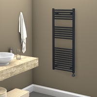 Towelrads Richmond Anthracite Thermostatic Electric Heated Towel Rail Radiator - 691 x 450mm