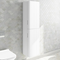 White Wall Mounted Tall Bathroom Cabinet 350mm - Empire