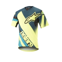 ALPINESTARS Racer Short Sleeve Jersey 2018 Petrol/Yellow Fluo L
