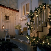 Connectable Warm White LED Icicle String Lights - 100 Lights