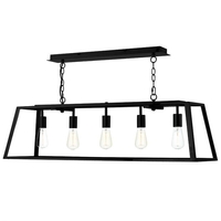 Dar Academy 5 Light Bar Ceiling Pendant - Black