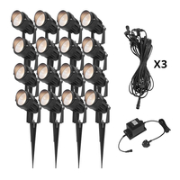 EasyFit 12v Garden Lights - Palm LED Garden Spotlight Kit - 16 Lights