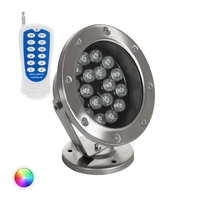 Edit 18W 12V Submersible Colour Changing LED Surface Garden Spotlight - Steel