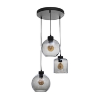 Edit Cask 3 Light Glass Cascade Ceiling Pendant - Graphite