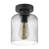 Edit Cask Glass Semi-Flush Ceiling Light - Black