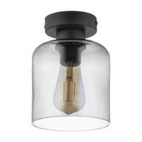 Edit Cask Glass Semi-Flush Ceiling Light - Black