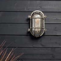 Edit Coastal Board Outdoor Flush Wall Light - Matt Nickel