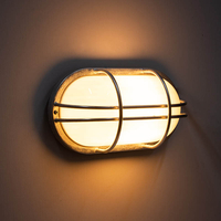 Edit Coastal Fjord Oval Outdoor Flush Wall Light - Galvanised Steel