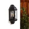 Edit Coastal Newquay Half Lantern Outdoor Wall Light - Black