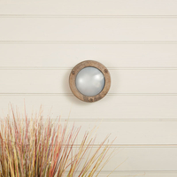 Edit Coastal Porthole Outdoor Flush Wall Light - Pewter