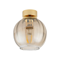 Edit Devi Glass Flush Ceiling Light - Amber