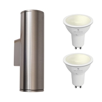 Edit Pimlico 5.5W Warm White LED Smart WiFi Outdoor Up & Down Wall Light - Stainless Steel