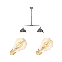 Edit Saloon 6.5W Warm White LED Smart WiFi 2 Light Bar Ceiling Pendant - Antique Chrome