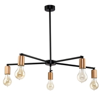Edit Stick 5 Arm Ceiling Pendant Light - Black and Copper