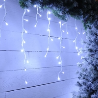 Festive 17.8M White LED Snowing Icicle String Lights