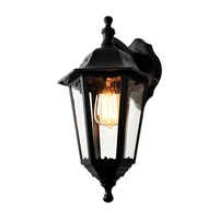 Forum Coastal Bianca Outdoor Lantern Wall Light - Black