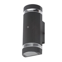 Forum Helios Outdoor Up & Down Wall Light with Dusk to Dawn Sensor - Black
