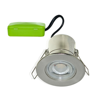 Luceco F-Eco 5W Warm White Dimmable LED Fire Rated Fixed Downlight - Brushed Steel