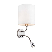 Mason Wall Light with LED Reading Light - Polished Chrome