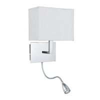Searchlight Arosa Wall Light with LED Reading Light - Polished Chrome