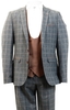 Alex & Turner Dark Grey Zane Checked 3 Piece Suit