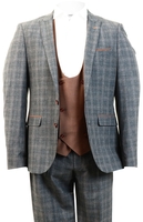 Alex & Turner Dark Grey Zane Checked 3 Piece Suit