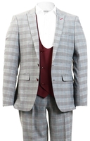 Alex & Turner Grey Zane Checked 3 Piece Suit