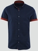 Alex & Turner Navy/Red Pattern Print Short Sleeve Shirt