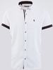 Alex & Turner White / Brown Pattern Print Short Sleeve Shirt