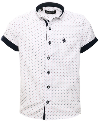 Alex & Turner White / Red
/ Navy Junior Pattern Shirt