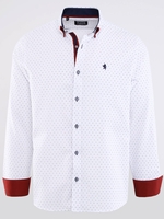 Alex & Turner White Double Collar Pattern Print Shirt