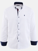 Alex & Turner White Navy Pattern Print Shirt