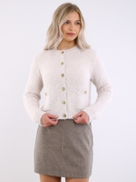 Amara Cream Gold Button Cardigan