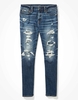American Eagle Brilliant Repair Ae Airflex+ Temp Tech Patched Athletic Skinny Jean