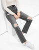 American Eagle Stone Grey Ripped Highest Waist 
