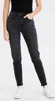American Eagle Washed Black Stretch Mom Jean