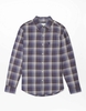 American Eagle Washed Blue Slim Fit Plaid Button-Up Shirt