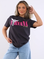 Amplified Charcoal / Neon Pink Nirvana Print T-Shirt