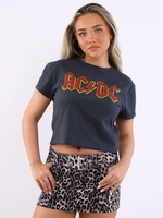 Amplified Charcoal Acdc Logo Tee