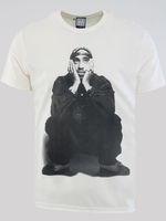 Amplified Vintage White Tupac Shakur - Contemplation Printed Tee