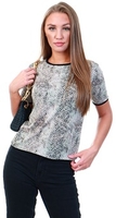 Animal Print Ringer Tee